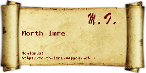 Morth Imre névjegykártya